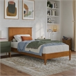 Naples Twin XL Wood Low Profile Platform Bed in Light Toffee