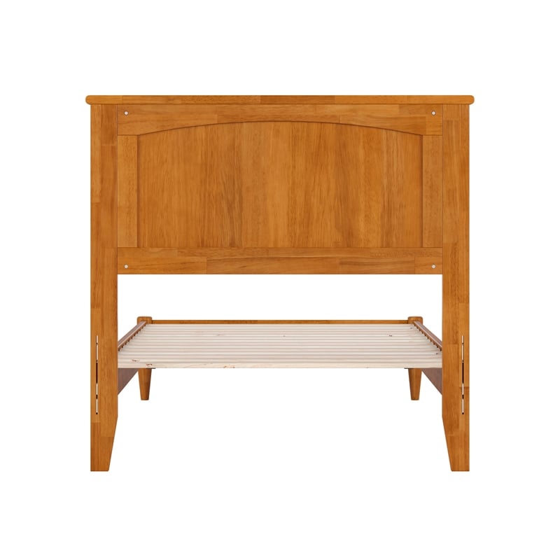 Naples Twin XL Wood Low Profile Platform Bed in Light Toffee
