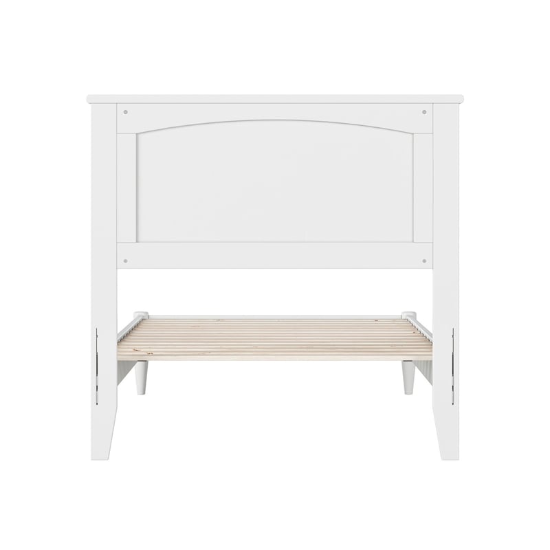 Naples Twin Wood Low Profile Platform Bed in White