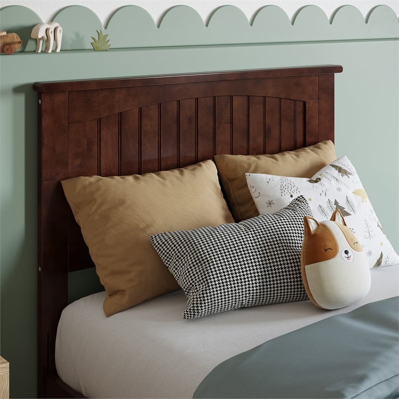 Naples Twin Wood Low Profile Platform Bed in Walnut