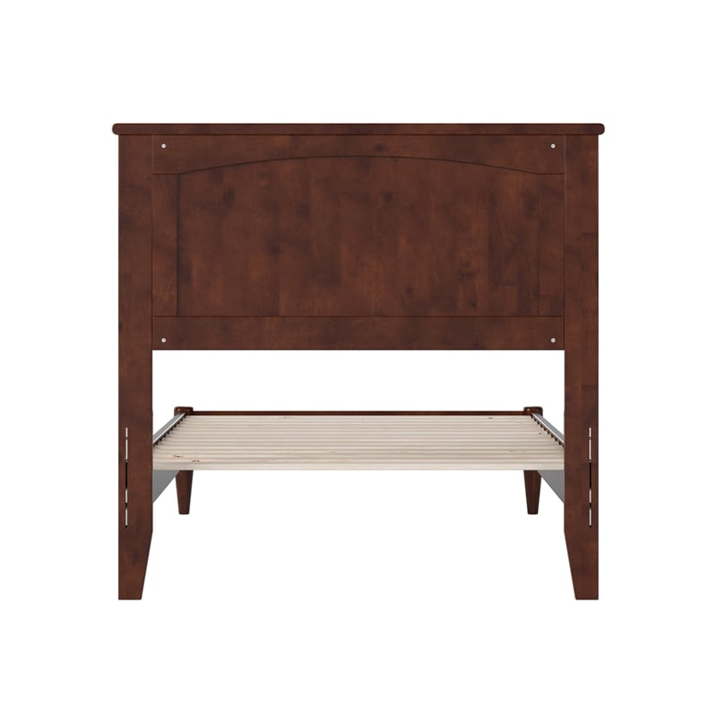 Naples Twin Wood Low Profile Platform Bed in Walnut