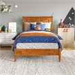 Naples Twin Wood Low Profile Platform Bed in Light Toffee