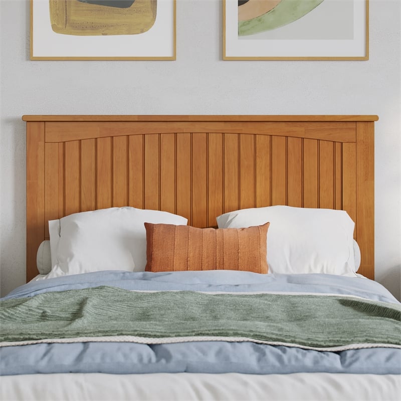 Naples Full Wood Low Profile Platform Bed in Light Toffee