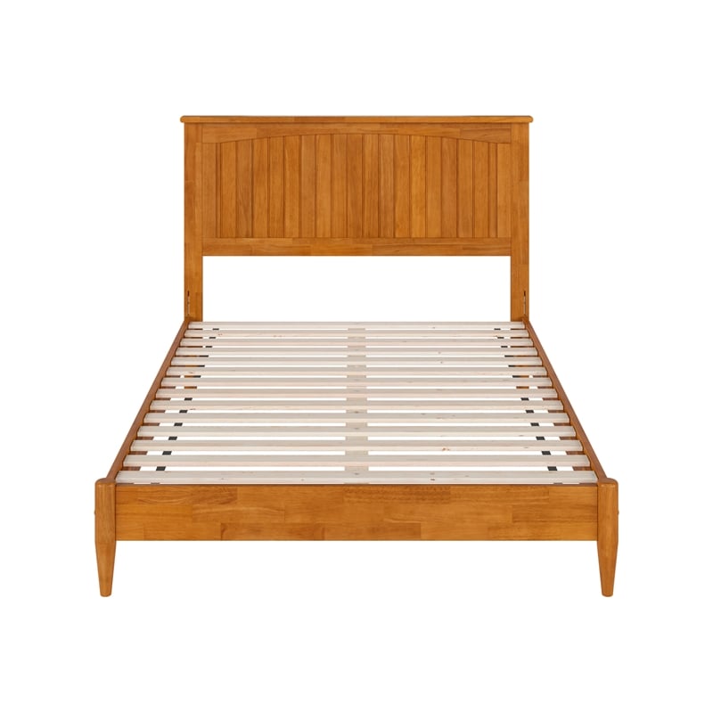 Naples Full Wood Low Profile Platform Bed in Light Toffee