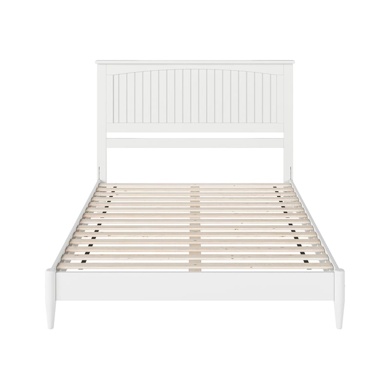 Naples Queen Wood Low Profile Platform Bed in White