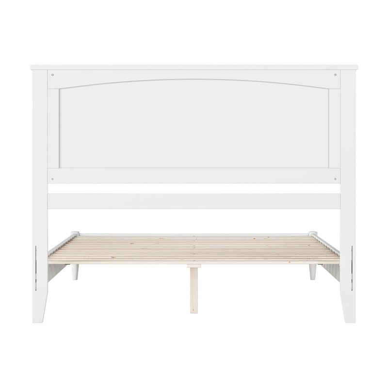 Naples Queen Wood Low Profile Platform Bed in White