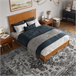 Naples Queen Wood Low Profile Platform Bed in Light Toffee
