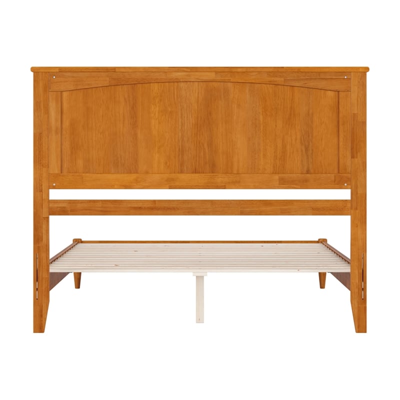 Naples Queen Wood Low Profile Platform Bed in Light Toffee
