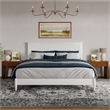 Naples King Wood Low Profile Platform Bed in White