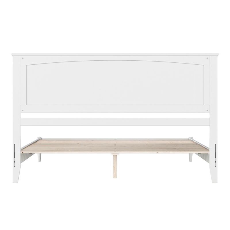 Naples King Wood Low Profile Platform Bed in White