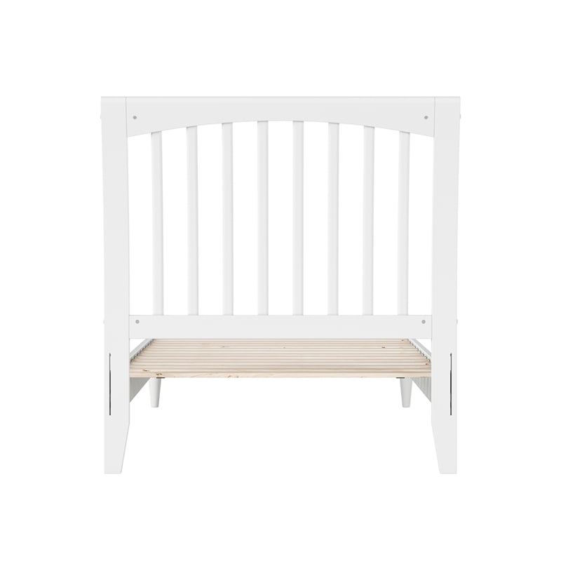 Orleans Twin XL Solid Wood Low Profile Sleigh Platform Bed in White