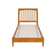 AFI Orleans Twin XL Solid Wood Low Profile Sleigh Platform Bed in Light Toffee