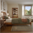 AFI Orleans Twin XL Solid Wood Low Profile Sleigh Platform Bed in Light Toffee