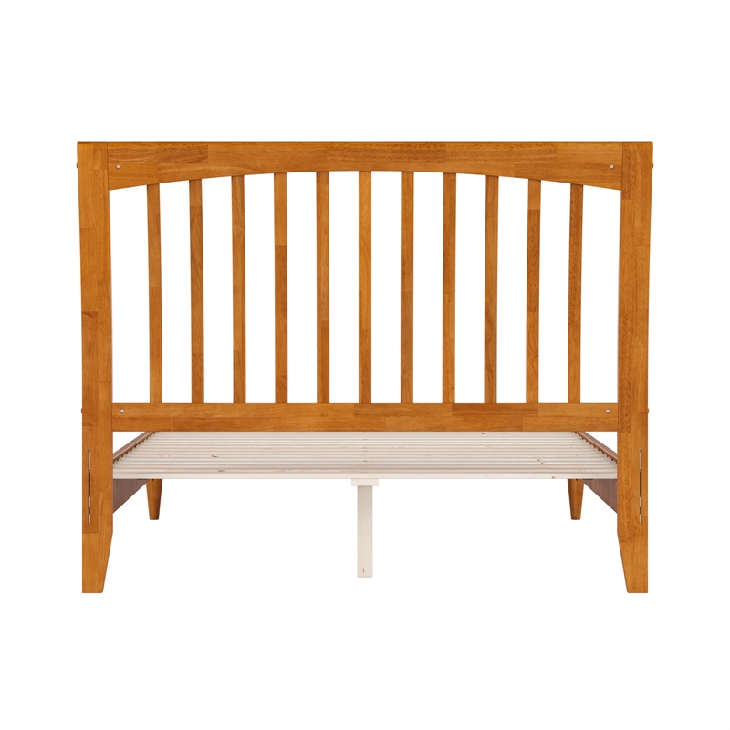 AFI Orleans Full Solid Wood Low Profile Sleigh Platform Bed in Light Toffee