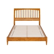 AFI Orleans Solid Wood Low Profile Sleigh Queen Platform Bed in Light Toffee