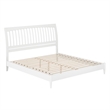 AFI Orleans Solid Wood Low Profile Sleigh King Platform Bed in White