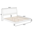 AFI Orleans Solid Wood Low Profile Sleigh King Platform Bed in White