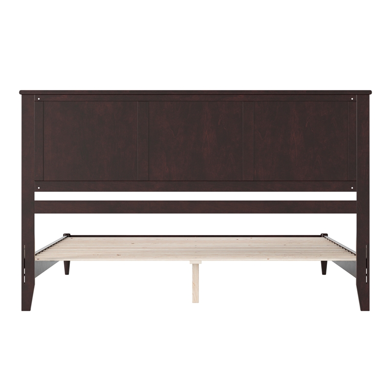 Charlotte King Solid Wood Low Profile Platform Bed in Espresso