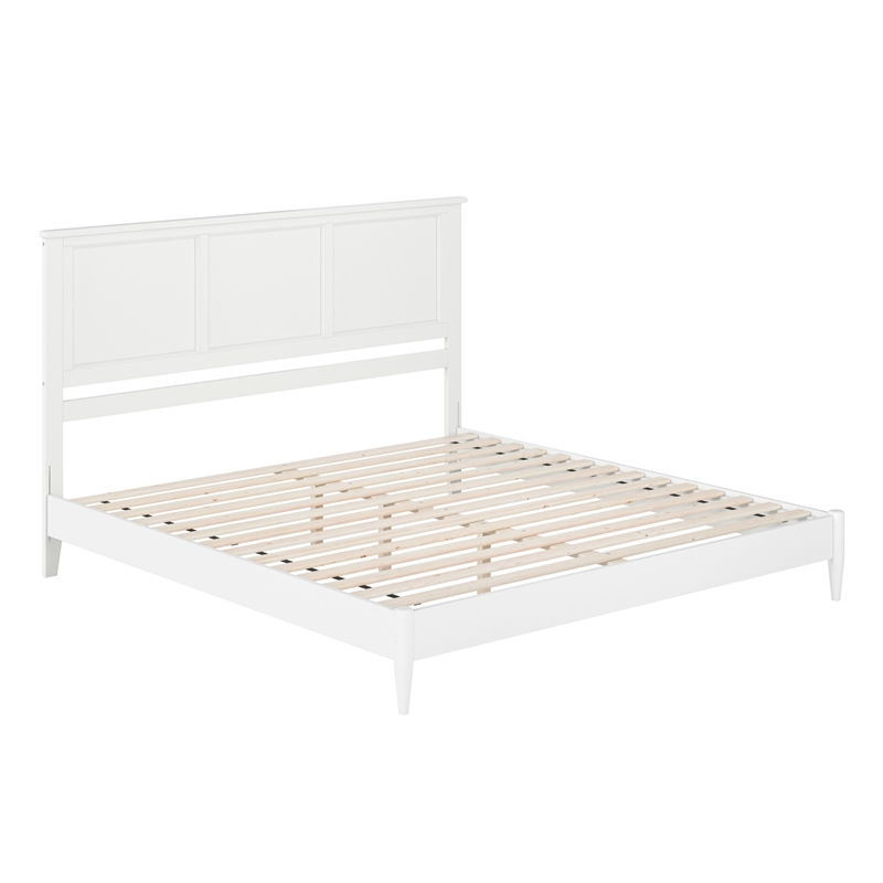 Charlotte King Solid Wood Low Profile Platform Bed in White