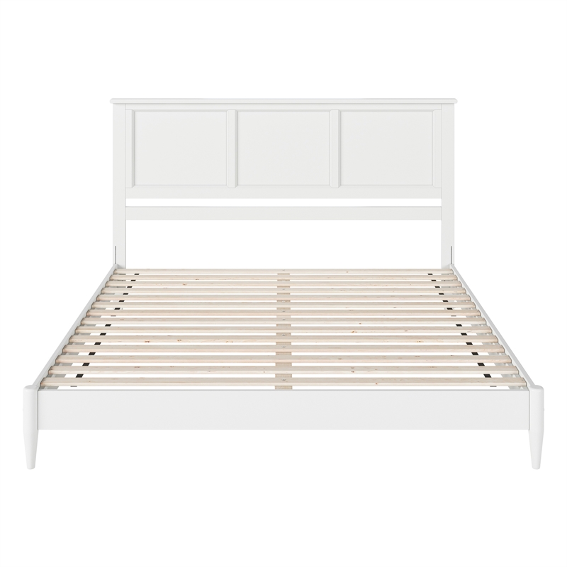 Charlotte King Solid Wood Low Profile Platform Bed in White