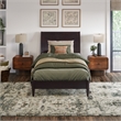 Valencia Twin XL Solid Wood Low Profile Sleigh Platform Bed in Espresso