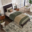 Valencia Twin XL Solid Wood Low Profile Sleigh Platform Bed in Espresso