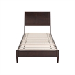 Valencia Twin XL Solid Wood Low Profile Sleigh Platform Bed in Espresso
