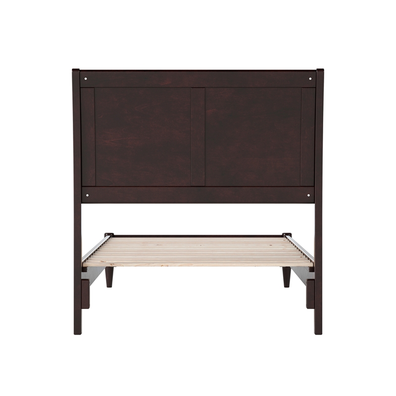 Valencia Twin XL Solid Wood Low Profile Sleigh Platform Bed in Espresso