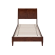 Valencia Twin XL Solid Wood Low Profile Sleigh Platform Bed in Walnut