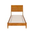 Valencia Twin XL Solid Wood Low Profile Sleigh Platform Bed in Light Toffee