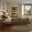 Valencia Twin XL Solid Wood Low Profile Sleigh Platform Bed in Light Toffee