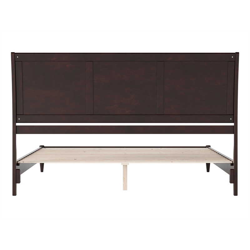 Valencia King Solid Wood Low Profile Sleigh Platform Bed in Espresso