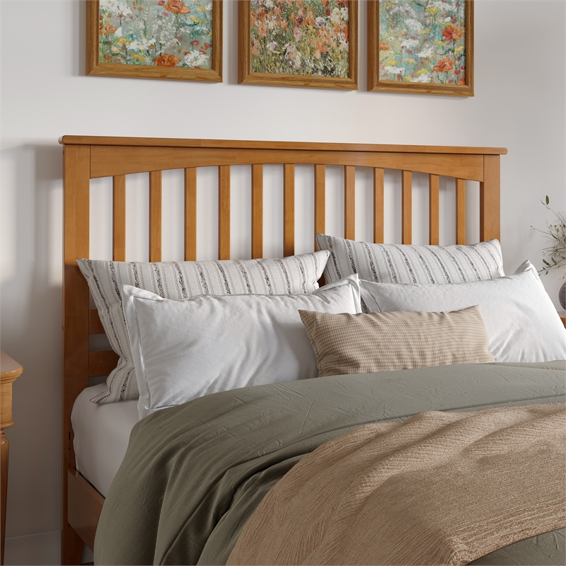 Mission Queen Wood Headboard in Light Toffee