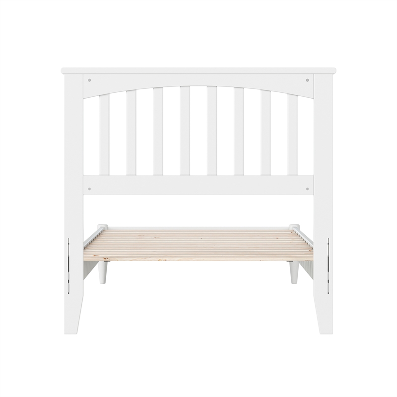 Becket Twin XL Wood Low Profile Platform Bed in White
