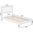 Becket Twin XL Wood Low Profile Platform Bed in White