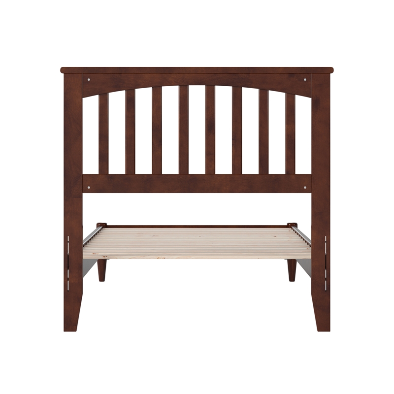 Becket Twin XL Wood Low Profile Platform Bed in Walnut