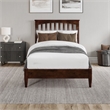 Becket Twin XL Wood Low Profile Platform Bed in Walnut
