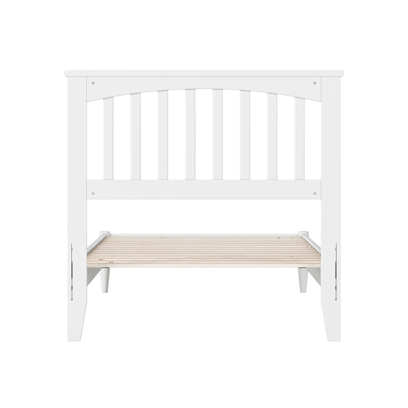 Becket Twin Wood Low Profile Platform Bed in White