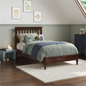 Becket Twin Wood Low Profile Platform Bed in Walnut