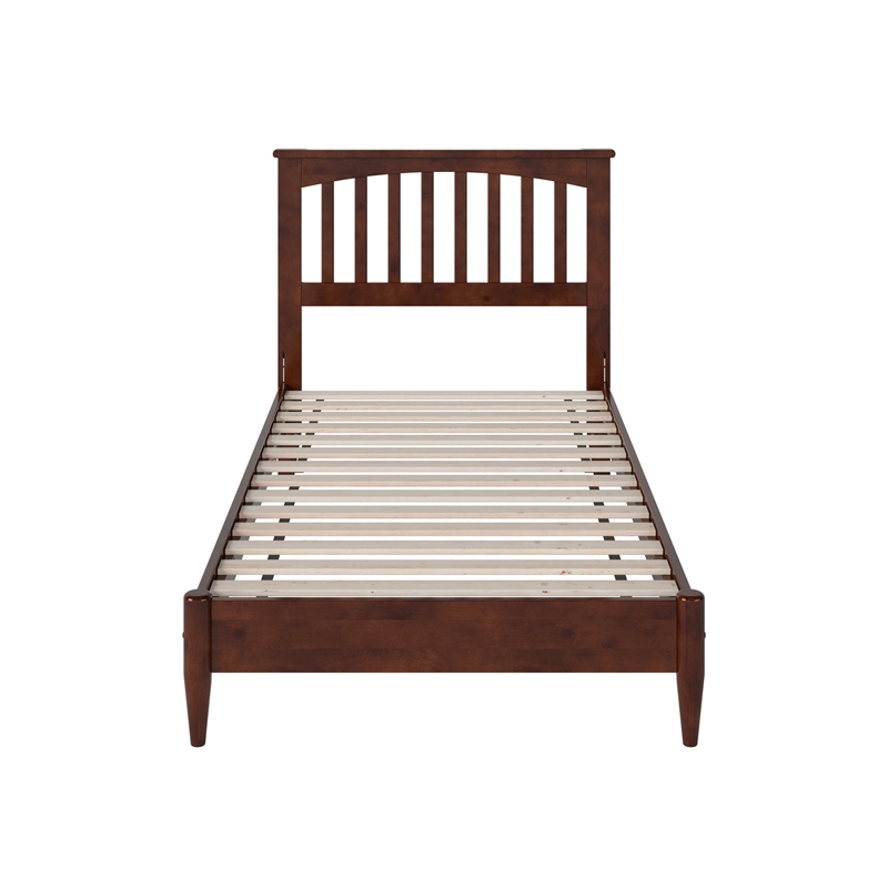 Becket Twin Wood Low Profile Platform Bed in Walnut
