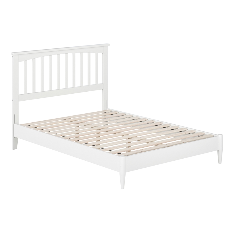Becket Full Wood Low Profile Platform Bed in White