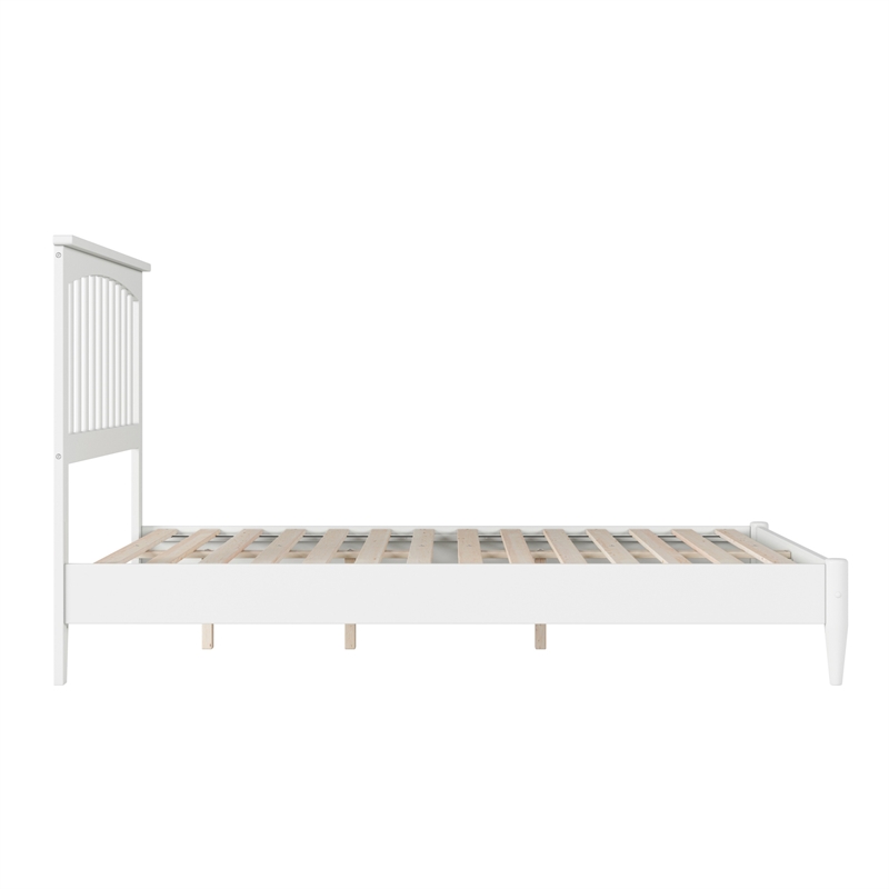 Becket Full Wood Low Profile Platform Bed in White