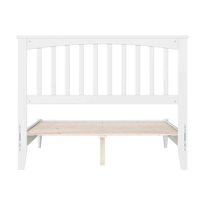 Becket Full Wood Low Profile Platform Bed in White