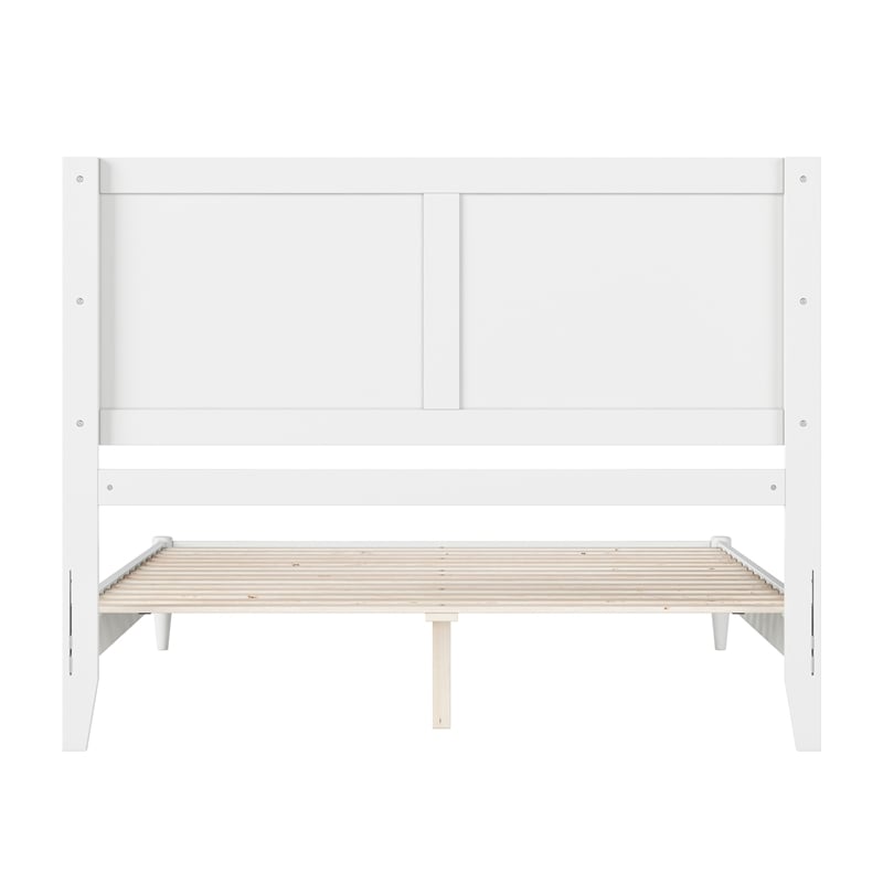 Berkshire Queen Wood Low Profile Platform Bed in White