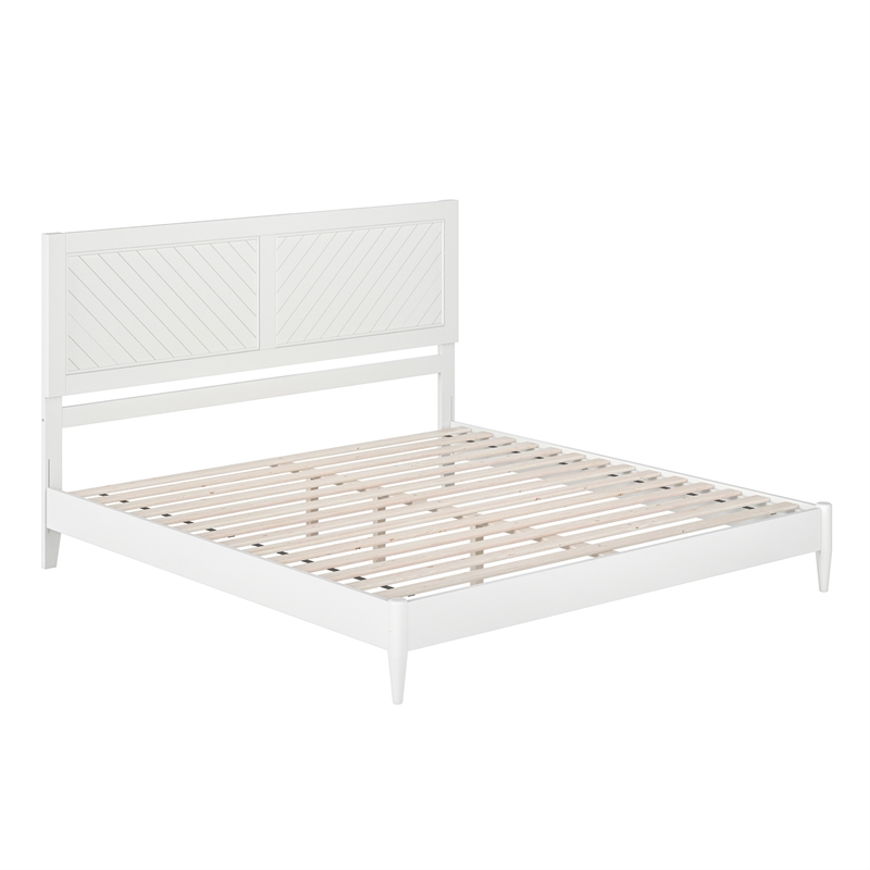 Berkshire King Wood Low Profile Platform Bed in White