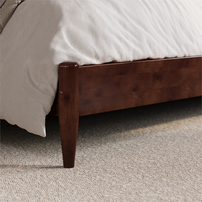 Berkshire King Wood Low Profile Platform Bed in Walnut
