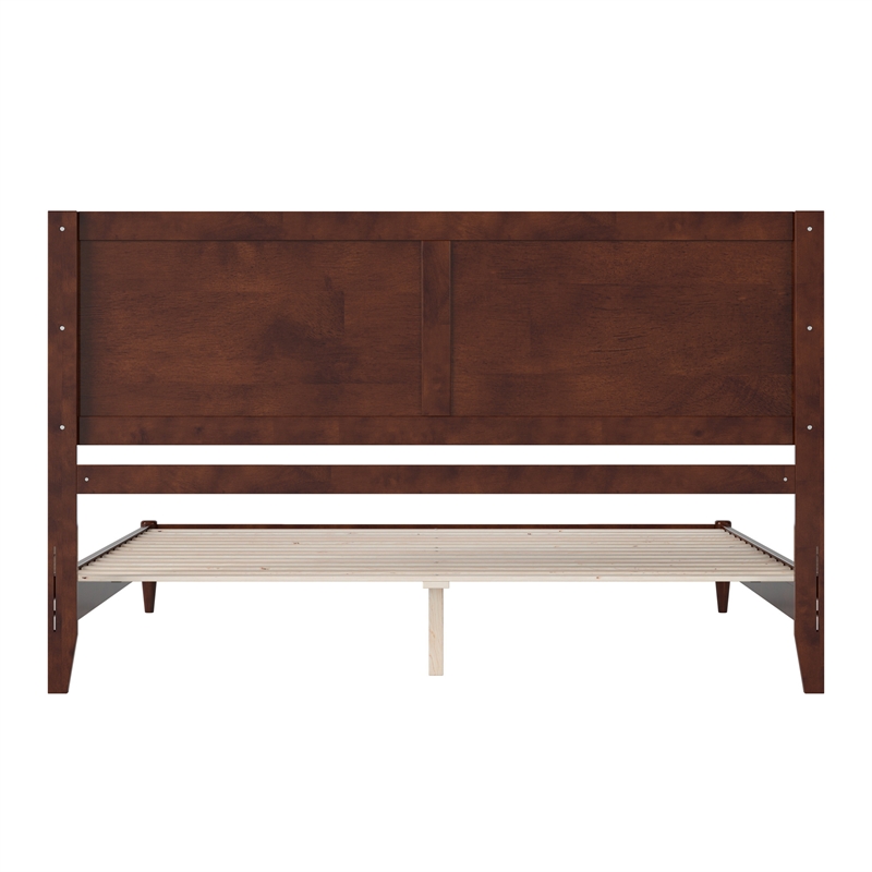 Berkshire King Wood Low Profile Platform Bed in Walnut