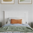 Naples Twin XL Wood Low Profile Platform Bed with Matching Footboard in White