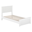 Naples Twin XL Wood Low Profile Platform Bed with Matching Footboard in White