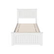 Naples Twin XL Wood Low Profile Platform Bed with Matching Footboard in White